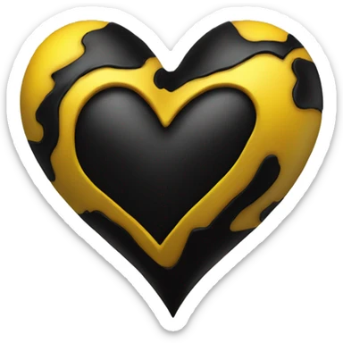 heart-deep-yellow-and-black-color sticker