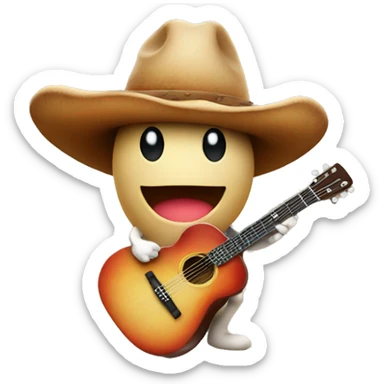 Mushroom wearing a cowboy hat playing a guitar  sticker