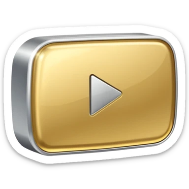 YouTube golden play button with silver edges. make it caricature type sticker