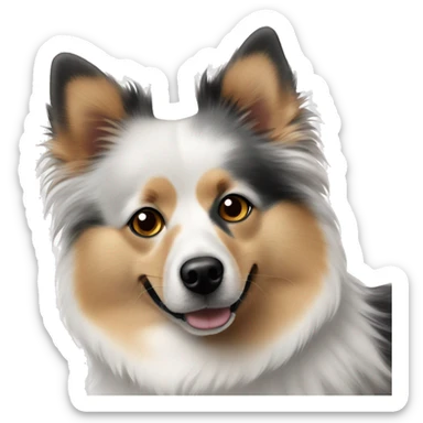 German Spitz merle color with heterochromia sticker