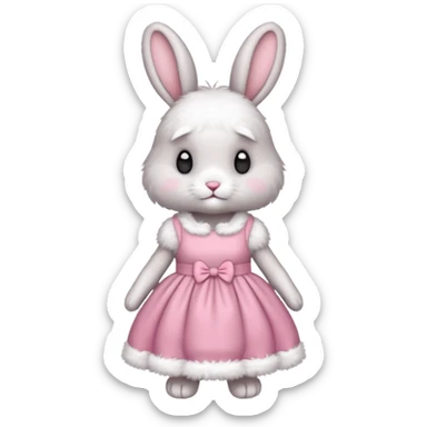 rabbit wearing dress sticker