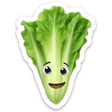 lettuce with a happy face holds a mirror in his hand and looks at it sticker