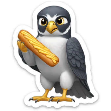 Peregrine falcon eating churros sticker