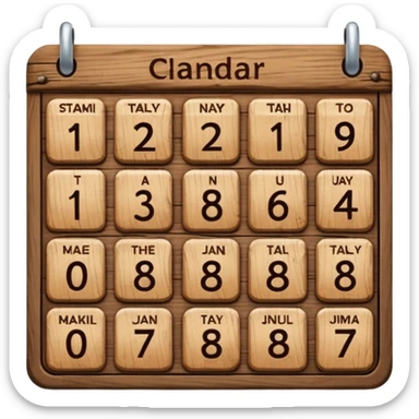 calendar wood sticker