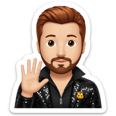 Joey Fatone from 'N Sync with auburn hair, black sequin outfit, light skin sticker