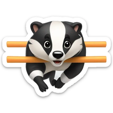 badger doing agility sticker