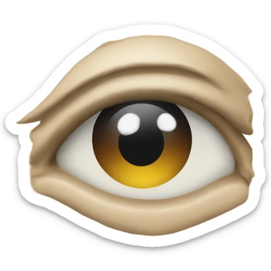 eye looking to the side without moving the hwad sticker