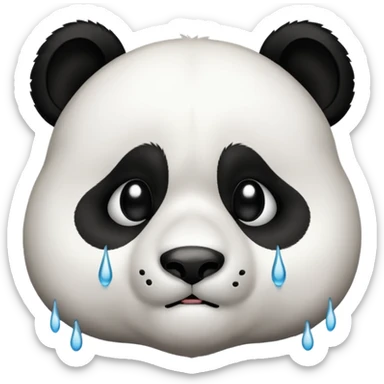 Sad panda crying sticker