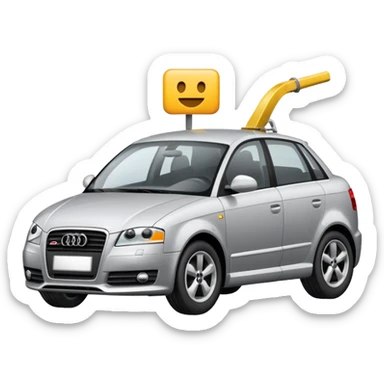 emoji of a car audi a3 being towed sticker