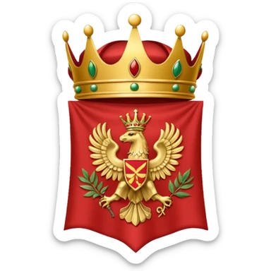 peux tu me générer le drapeau de l'empire romain en mode emoji drapeau basique avec une couronne de l'aurier et marquer SPQR au milieux sticker