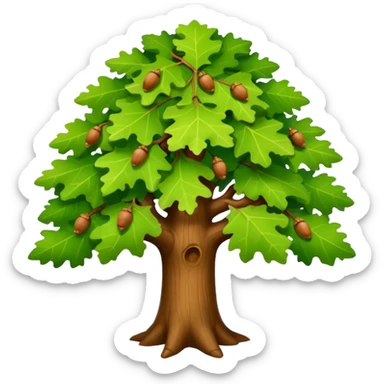 Cute, full-length tree oak emoji  sticker