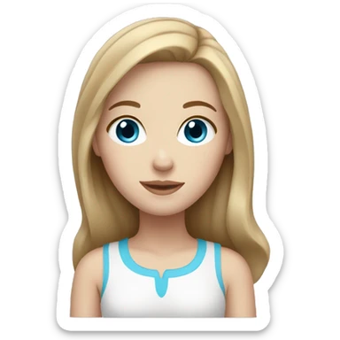 white girl with light brown hair and blue eyes sticker