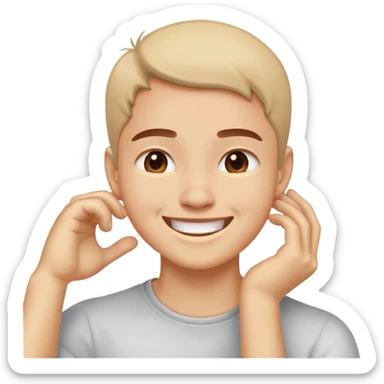 itching your neck smiling  sticker