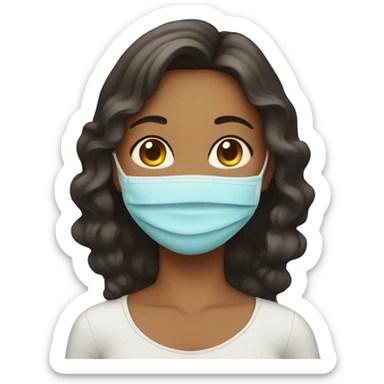 Girl woth a mask sticker