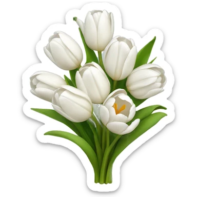 white tulip bouquet  sticker