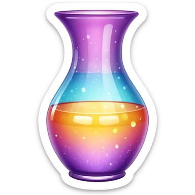 Sparkly glossy glass vase pot sticker
