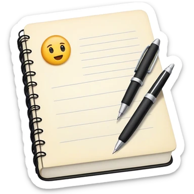 journal mit stift und gedanken sticker