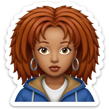 Da Brat with auburn hair sticker