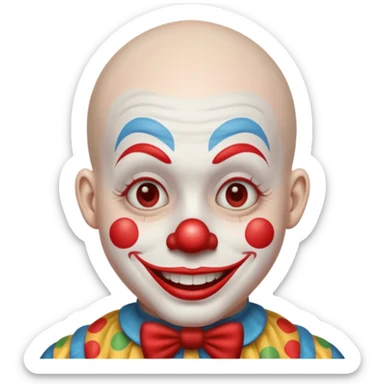 clown in buzzcut sticker