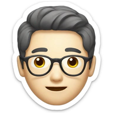 Korean man with glasses sticker