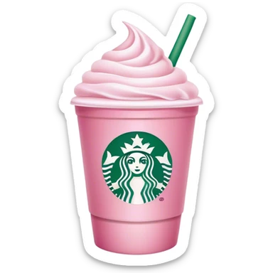 starbucks cup pink drink with cold foam sticker
