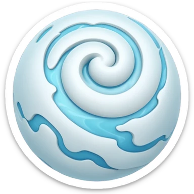 sphere globe planet, surface covered with white gas sticker