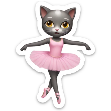 Cat ballerina sticker
