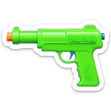 Water pistol toy in bright green color sticker