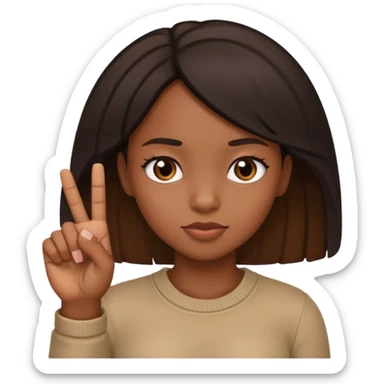 Black girl with middle finger sticker