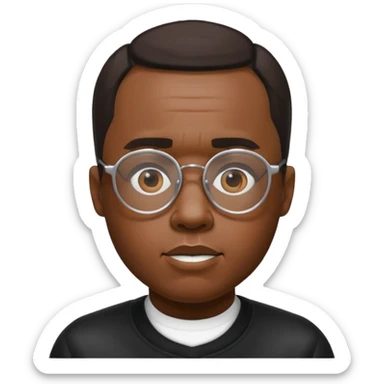 diddy with glasses but white skintone sticker
