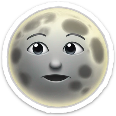 Moon astrology symbol with cute face sticker