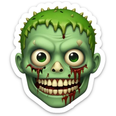 Create a zombie emoji with a taper fade sticker