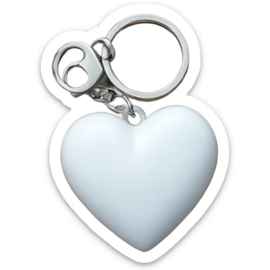 white heart charm keychain  sticker