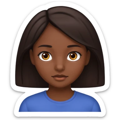 Girl with dark brown hair,dark brown eyes,dark skin sticker