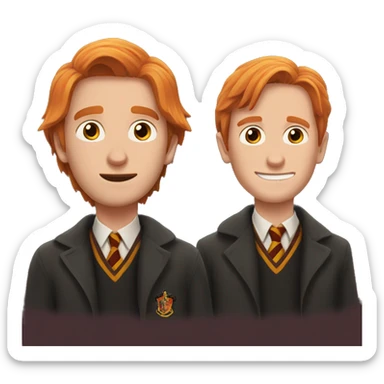 fred and george in harry potter style sticker