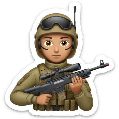 Sniper with laser sticker