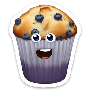 Blueberry muffin with lemon wedges sticker