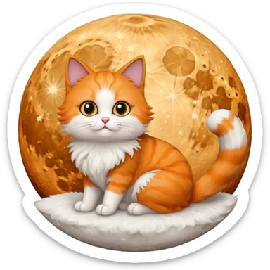 Un chat dans la lune sticker