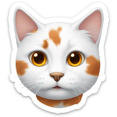 White cat with orange and brown patches sticker