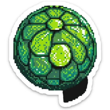 slime disco ball, pixel art style, sparkly highlights sticker