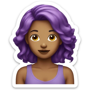 Girl with purple hair sticker