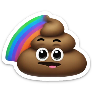 rainbow poop sticker