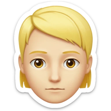 Gözlük yok saçları sarı renk sağ taraf saç kesimi sıfır sticker