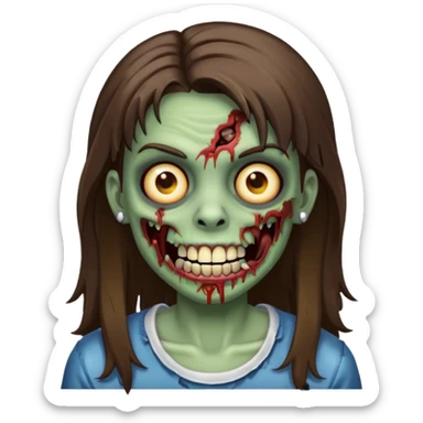 zombie with Brunette  hair and grillz  sticker