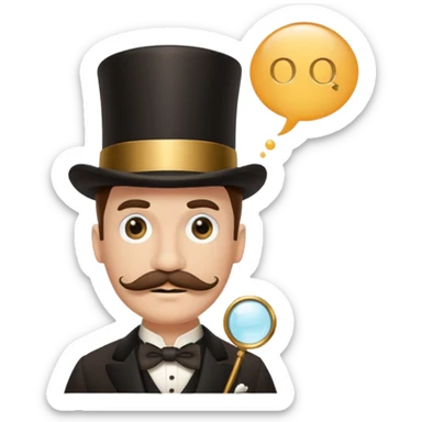 Fancy man with top hat and mustache and wearing monocle, and having a speech bubble saying, “it is so” sticker