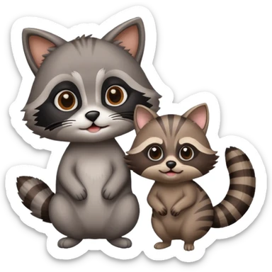 Cat and raccoon  sticker