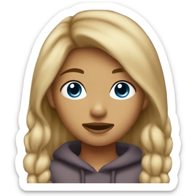 Cozy girl dirty blond hair sticker
