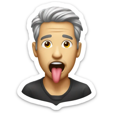 man licking lips sticker