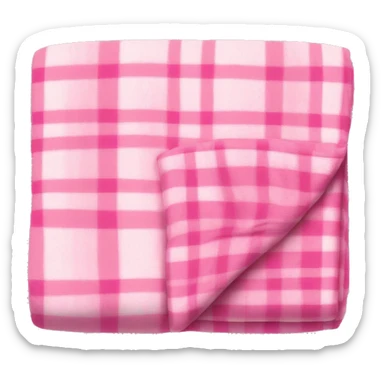 A pink flannel blanket folded up sticker