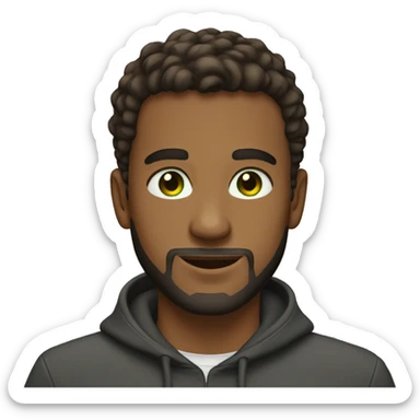 Man 21 years old, with trimmed beard, green eyes, 
short hair sticker